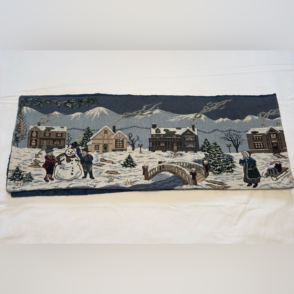 Blue Christmas Table Runner 67x12 Inches Holiday Dining Table Decor - Picture 2 of 6